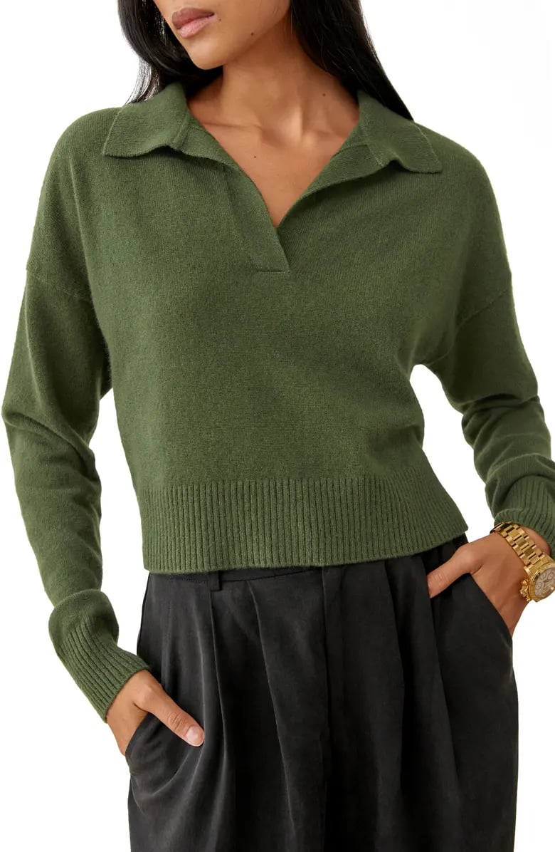 Pretty Polo: Reformation Cashmere Polo Sweater