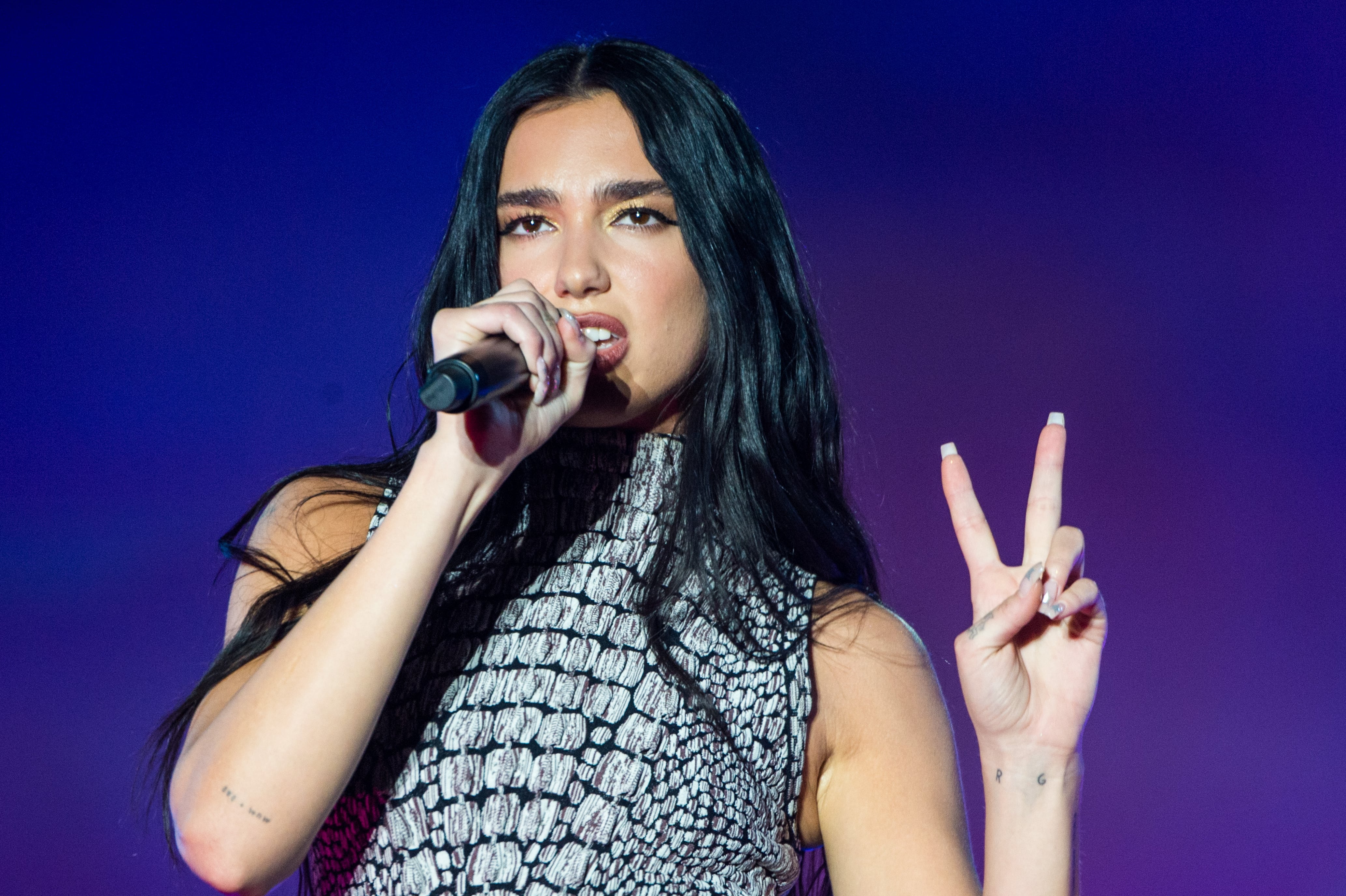 Dua Lipa Wears Glitter Minidress With Exposed Thong For NYE POPSUGAR