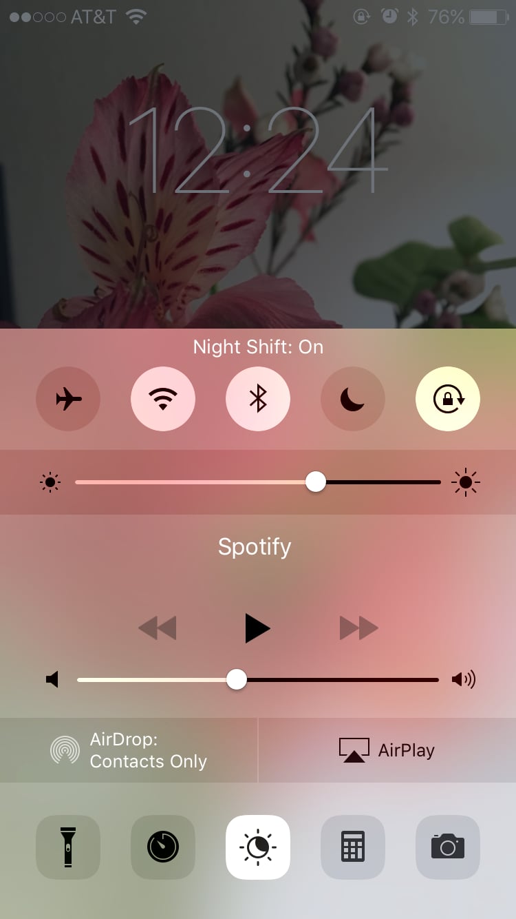 You can also turn on Night Shift from Control Center.