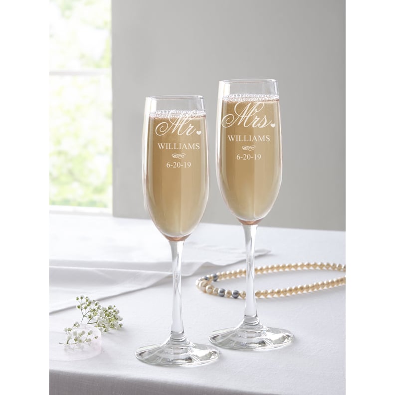 Personalized Mr. and Mrs. Champagne Flutes