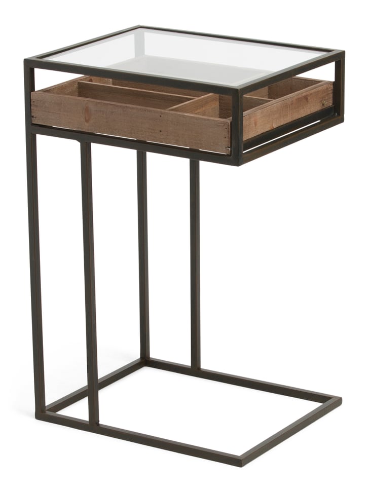 Wooden GlassTop C Table Best SmallSpace Furniture From TJ Maxx