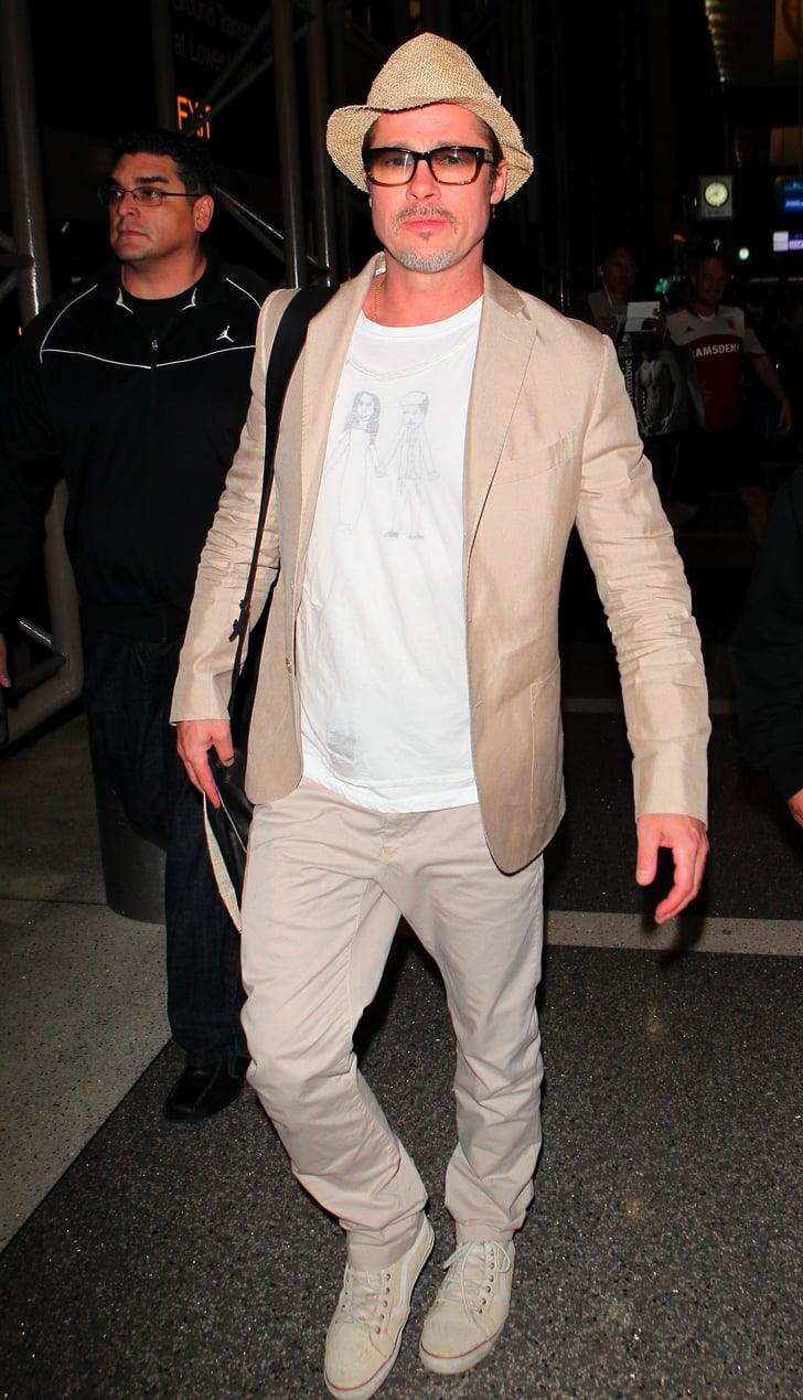 Brad Pitt's Homemade T-Shirt From His Kids | POPSUGAR Celebrity Photo 4