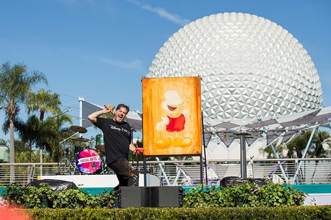Live Artists Create Colourful Masterpieces Throughout Epcot Everyday