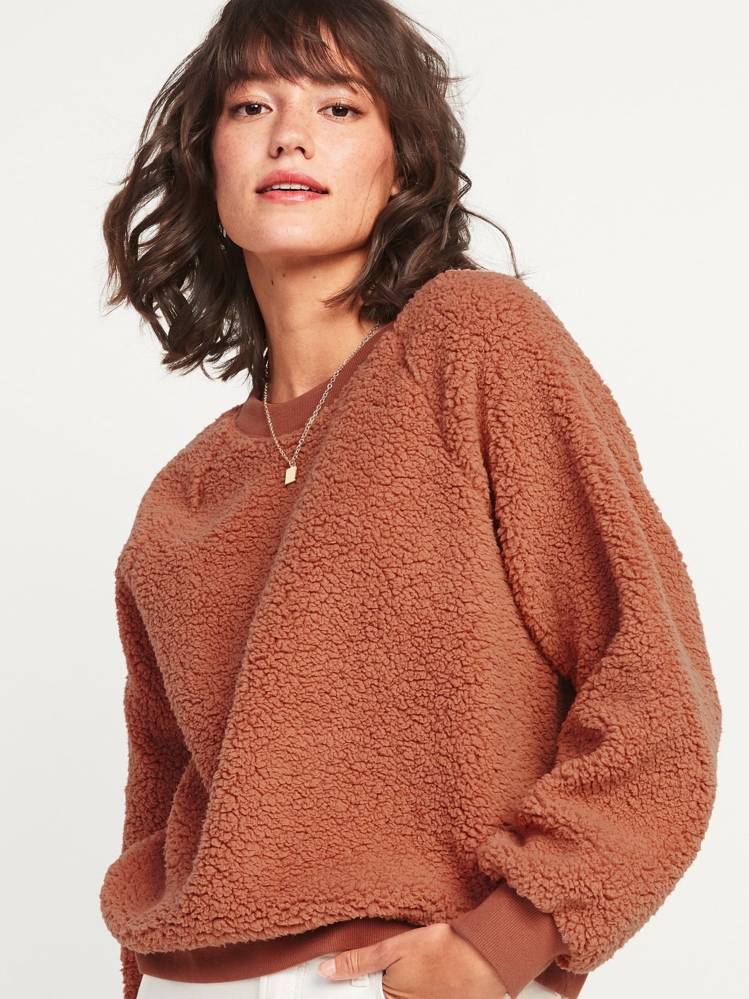Old navy sherpa sweatshirt outlet