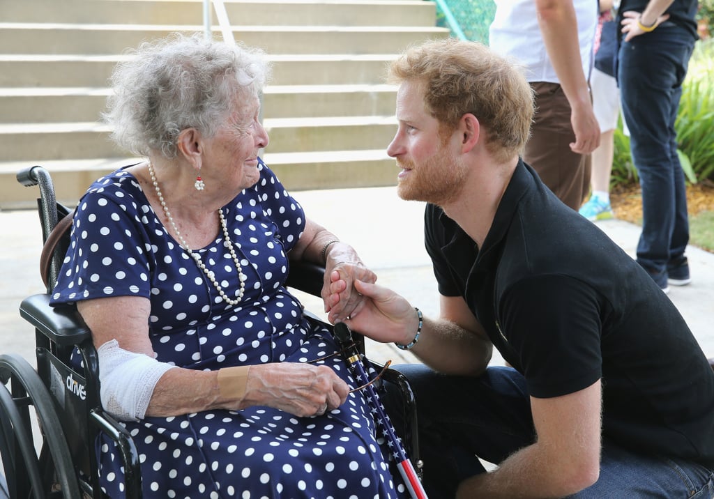 Prince Harry Kissing Elderly Woman's Hand at Invictus Games
