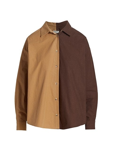 Donni Cotton Two-Tone Oversized Shirt