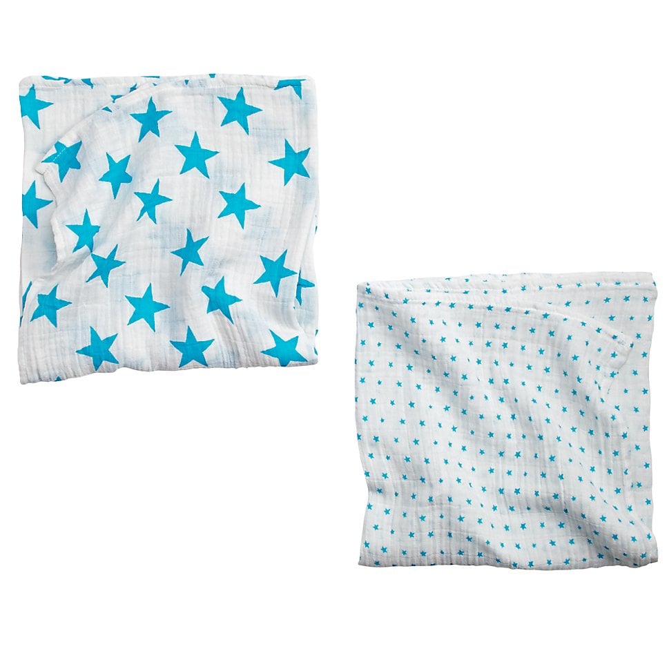 Aden + Anais Blue Star Swaddle Blankets
