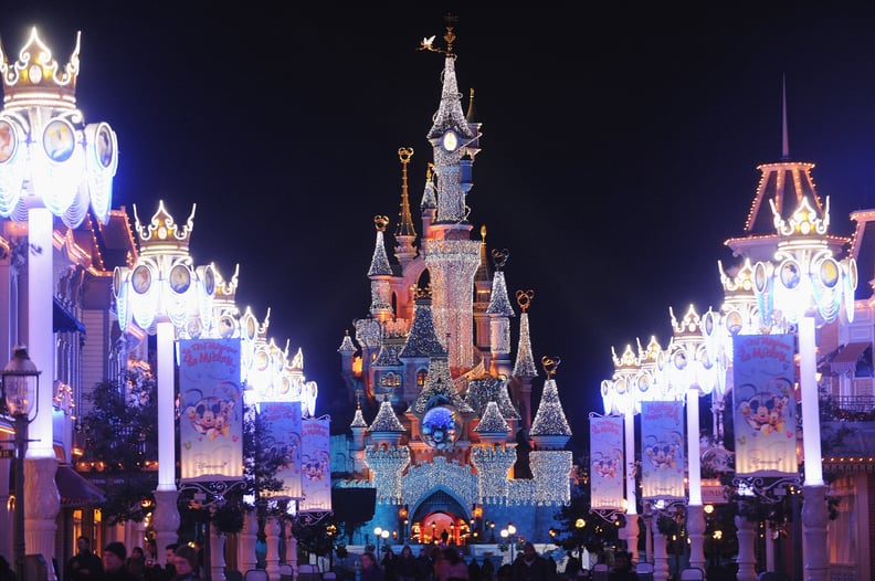 PARIS - NOVEMBER 07:  A general view of the Sleeping Beauty Castle during the Disneyland Magic Christmas Season Launch at Disneyland Resort Paris on November 7, 2009 in Paris, France.  (Photo by Francois G. Durand/WireImage) *** Local Caption ***