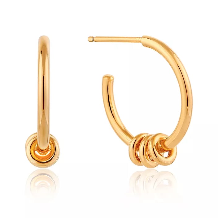 Ania Haie 14ct Yellow Gold Plated Modern Hoop Earrings