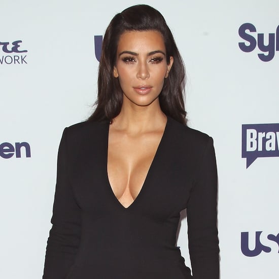 Kim Kardashian Sexy Slit Dress at Upfronts