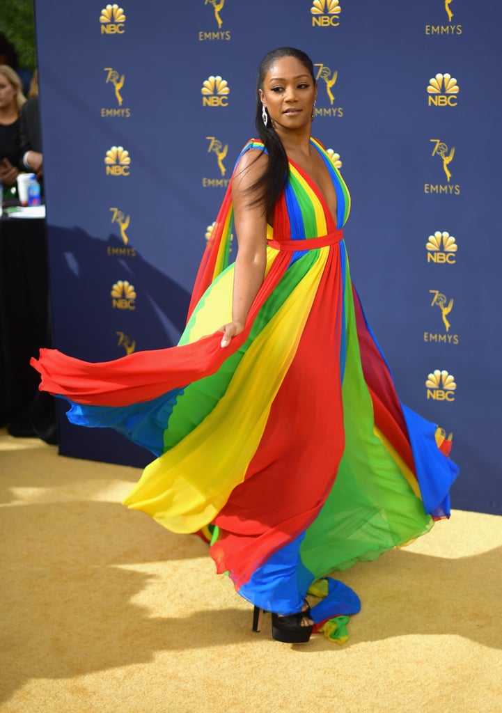 Tiffany Haddish Rainbow Dress by Prabal Gurung at 2018 Emmys