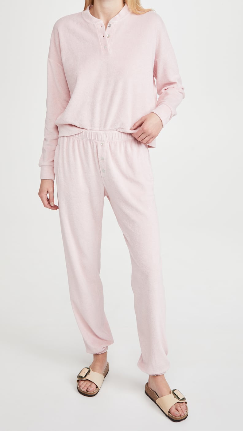A Soft Sweatsuit: Donni Terry Henley Sweatshirt and Sweatpants