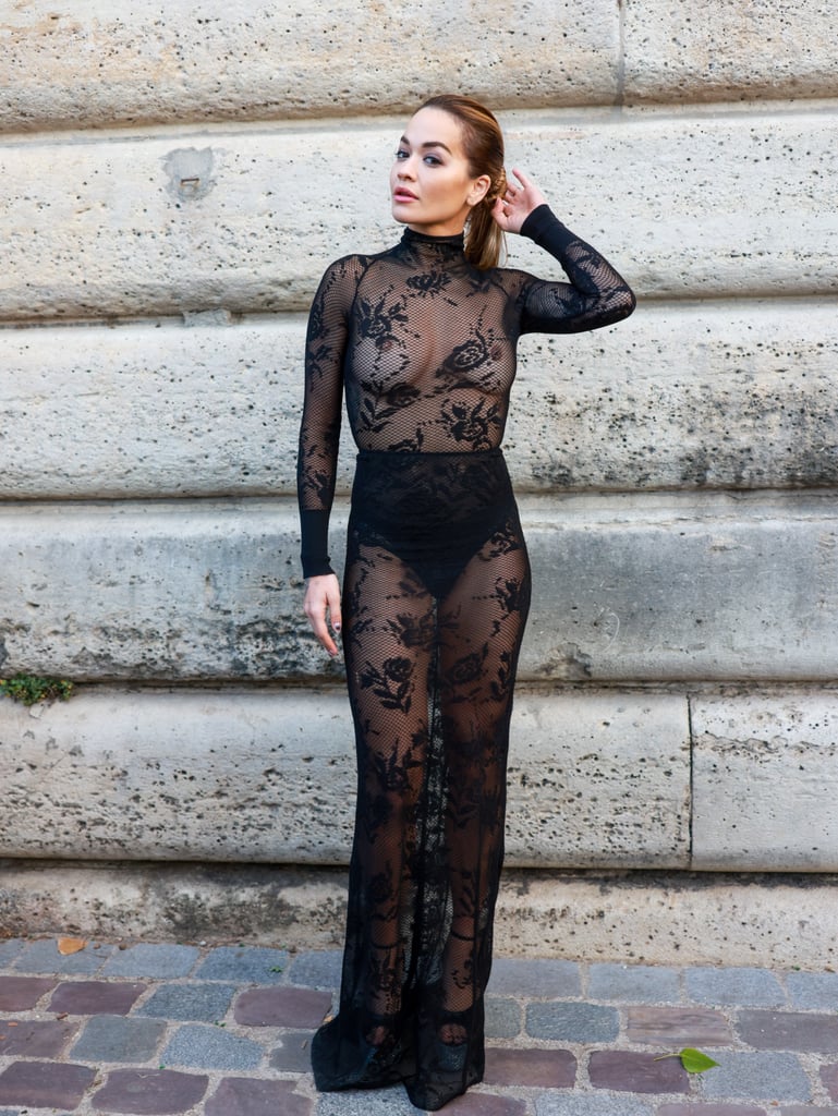 Rita Ora Goes Braless In Sheer Azzedine Alaïa Dress