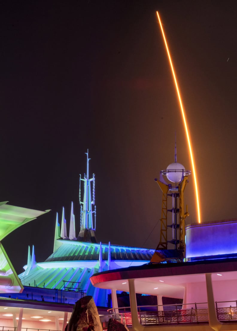 SpaceX Falcon 9 Rocket Above Tomorrowland in Disney's Magic Kingdom Park