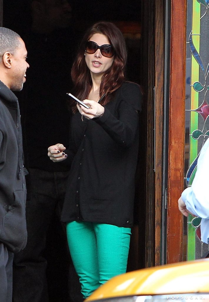 Ashley Greene got in the St. Patrick's Day spirit with bright green pants in March 2011 during a lunch date in LA.