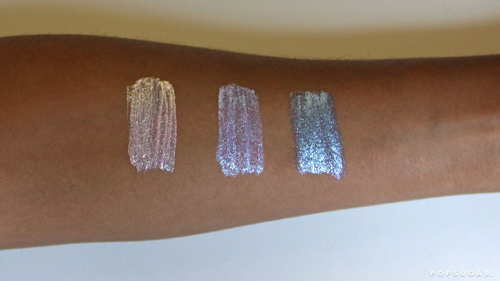 Swatch of New Stila Magnificent Metals Glitter & Glow Liquid Eye Shadows on Deep Skin Swatch of New Stila Magnificent Metals Glitter & Glow Liquid Eye Shadows on Deep Skin