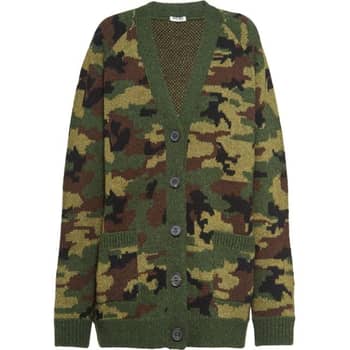 Rihanna Wears an Oversize Camo Cardigan as a Dress POPSUGAR Fashion