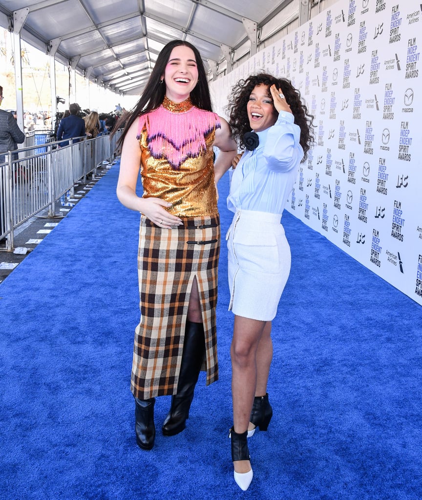 Hari Nef and Taylor Russell at the 2020 Spirit Awards