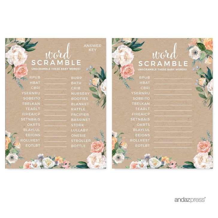 Word Scramble Baby Shower Games Popsugar Australia