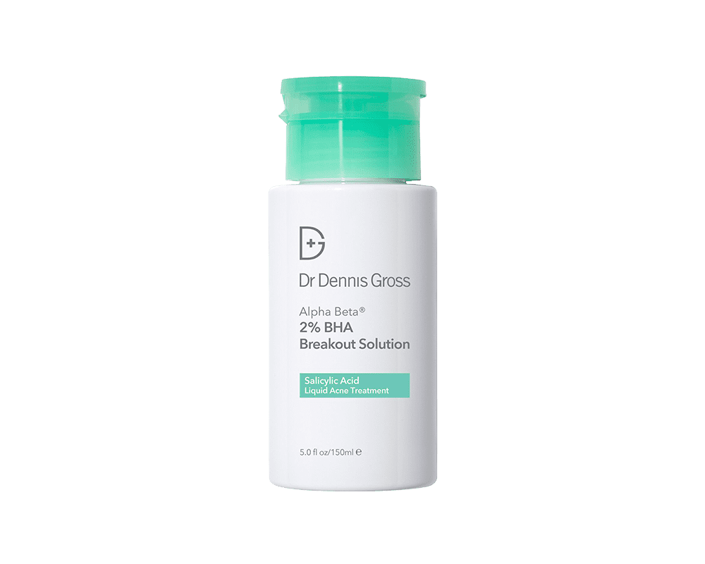 Dr. Dennis Gross 2% BHA+ Breakout Solution ($38)
If an ingredient could win a lifetime achievement award for fighting breakouts, salicylic acid would take the gold, but when you need to address more than one type of breakout quickly, it's best to find a product that combines more than one powerful exfoliating ingredient, like the Dr. Dennis Gross 2% BHA+ Breakout Solution. Five different acids — salicylic, azelaic, phytic, pyruvic, and lactic — work together to visibly refine pores, relieve congestion, and calm irritation, so pimples can disappear sooner rather than later. The four-week rule applies here, but according to Dr. Dennis Gross, an overall improvement in your complexion can be noticeable after one week.