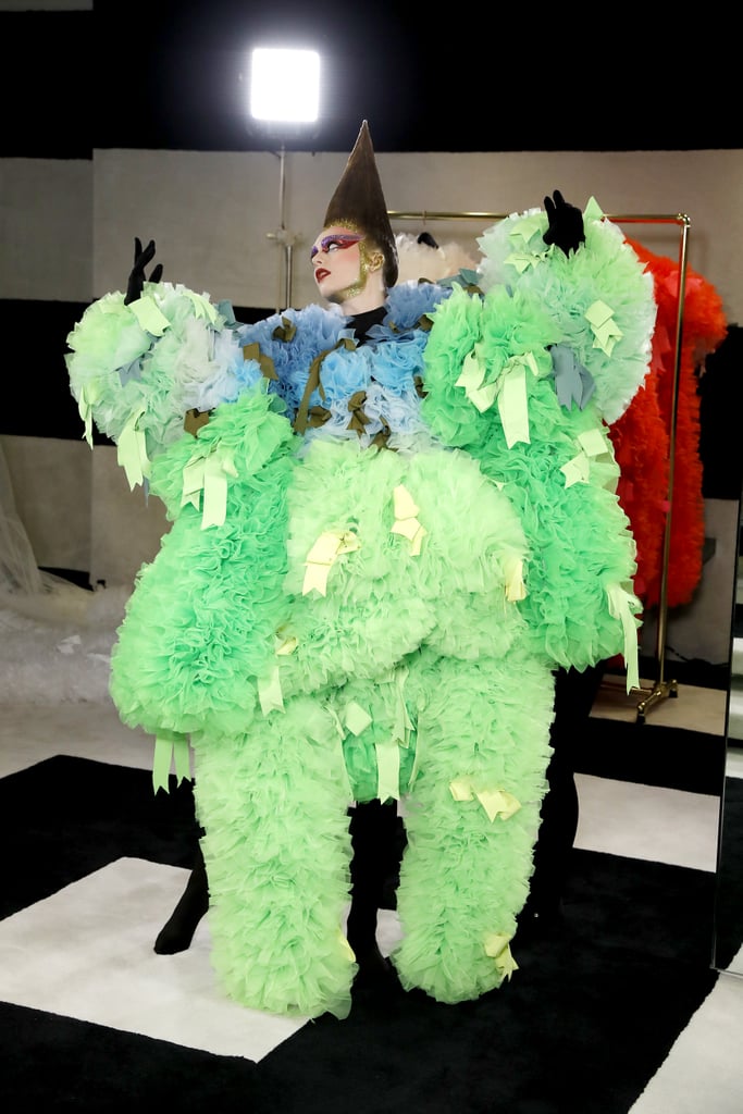 A Blue and Green Gown From the Tomo Koizumi Runway at New York Fashion Week