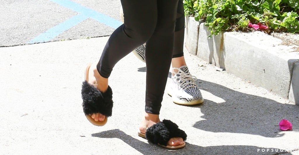 Selena Gomez Wearing Furry Sandals