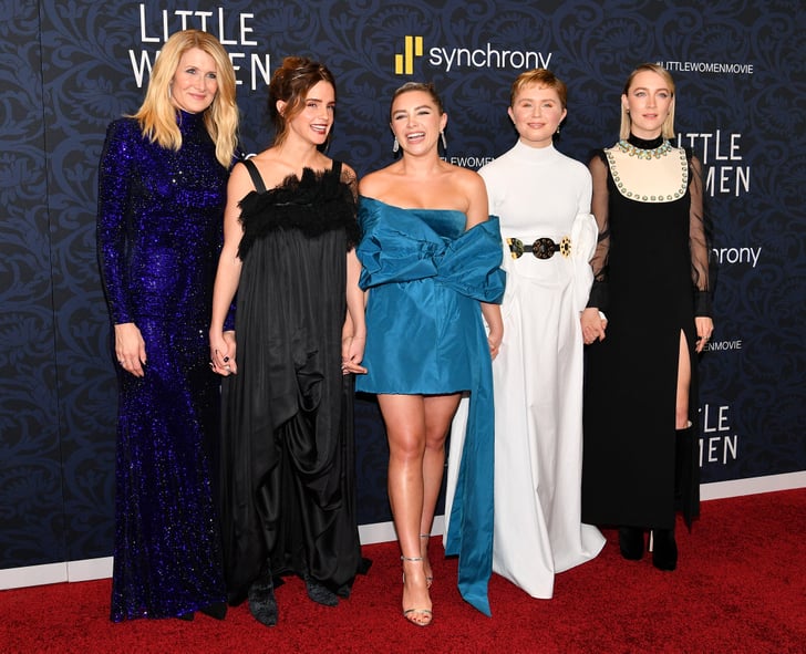 Pictured: Laura Dern, Emma Watson, Florence Pugh, Eliza Scanlen, and Saoirse Ronan at the Little Women world premiere.
