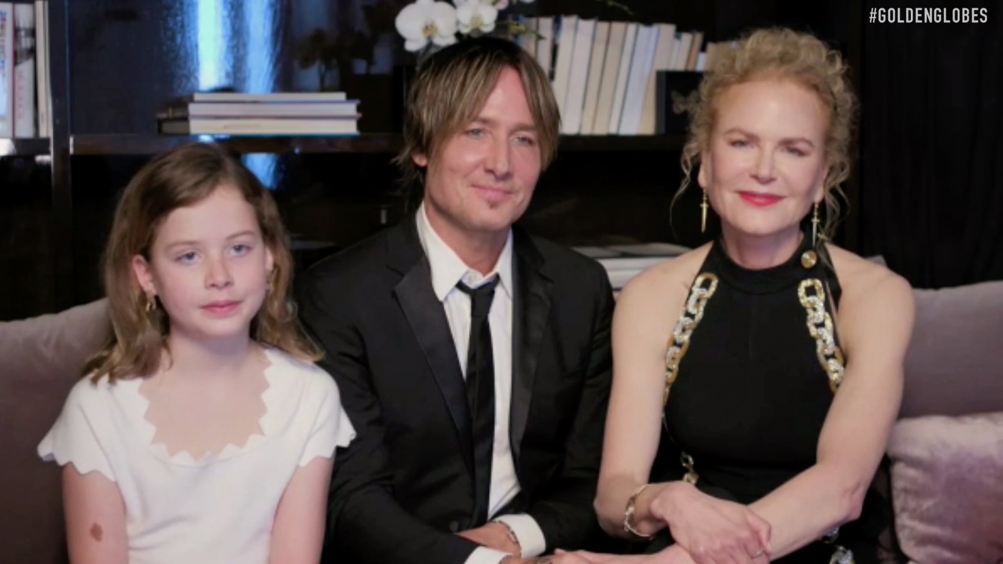 UNSPECIFIED: 78th Annual GOLDEN GLOBE AWARDS -- Pictured in this screengrab released on February 28, (l-r) Faith Margaret Kidman-Urban, Keith Urban, and Nicole Kidman speak during at the 78th Annual Golden Globe Awards broadcast on February 28, 2021. --  (Photo by NBC/NBCU Photo Bank via Getty Images)