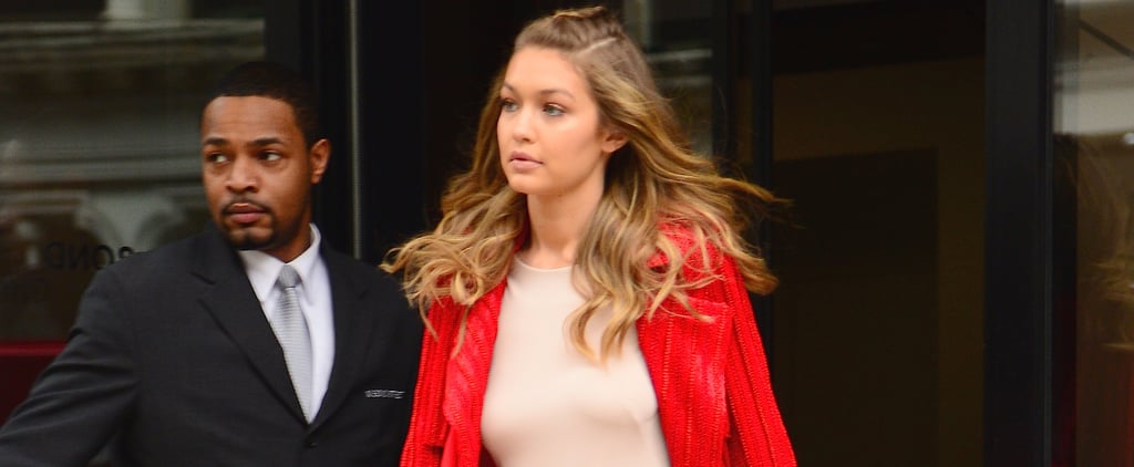 Gigi Hadid's Red Pants and Sweater at Fashion Week 2016
