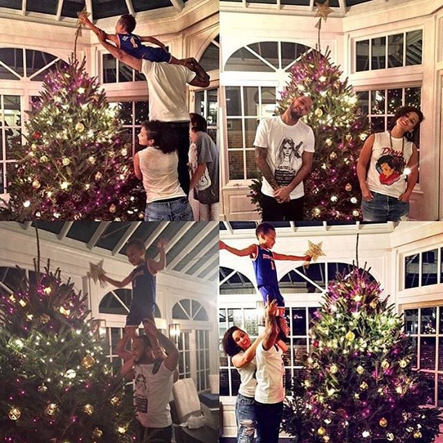 Alicia posted this snap in December 2015, and captioned it, "It's all about that star!!;-) the whole time I'm thinking... 'Please don't fall!!' But we made it;-) crooked star and all."