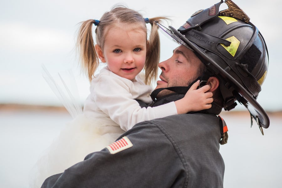 Father and Daughter Firefighter Photo Shoot