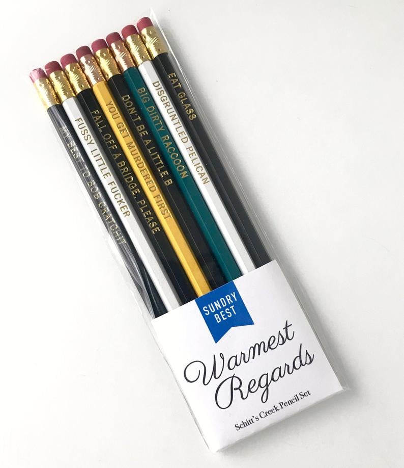 Rude Schitt's Creek Pencil Set on Etsy | POPSUGAR Entertainment