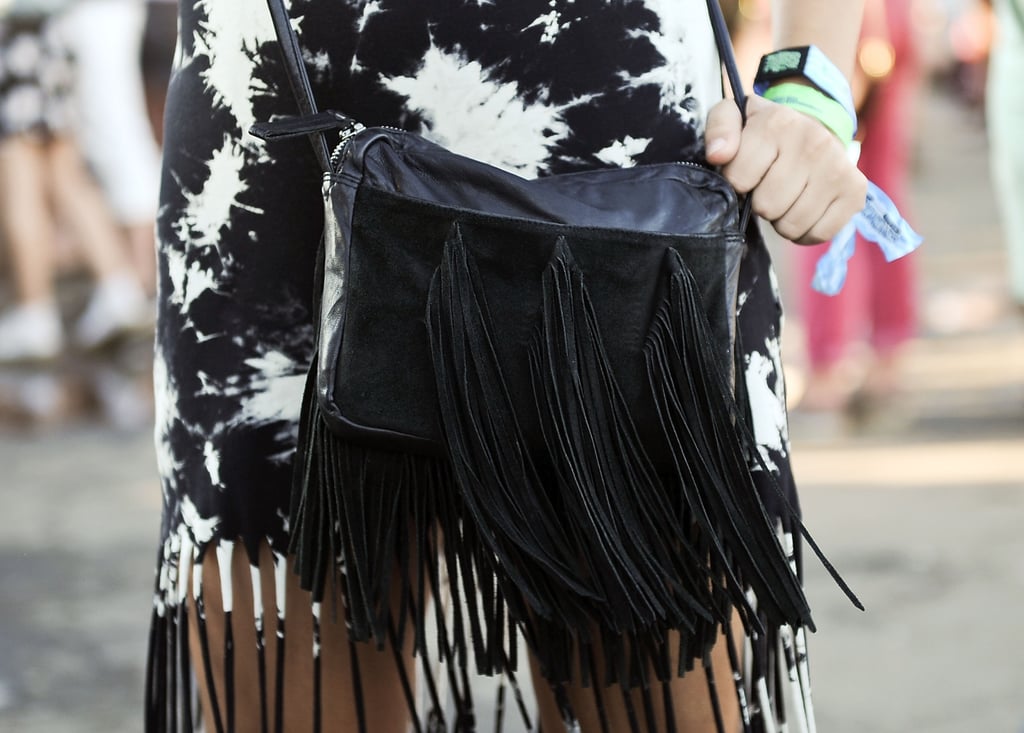 A fringed bag was the perfect accessory for twirling and dancing to the music.