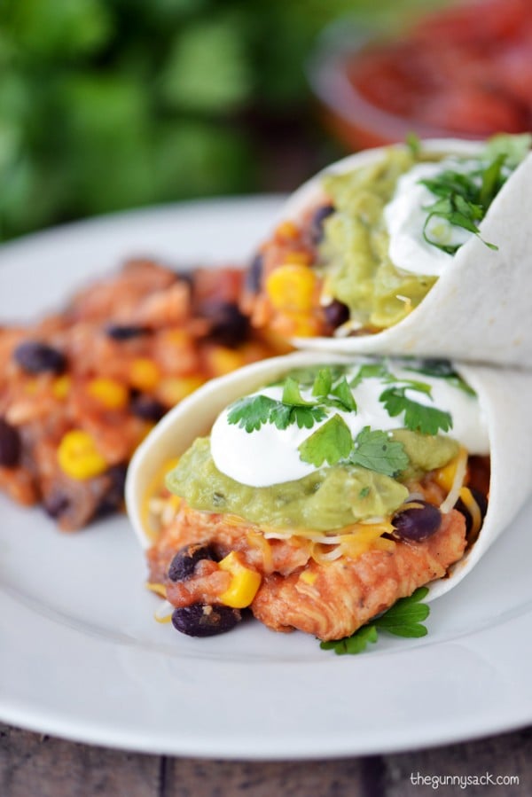 Crockpot Chicken Burritos