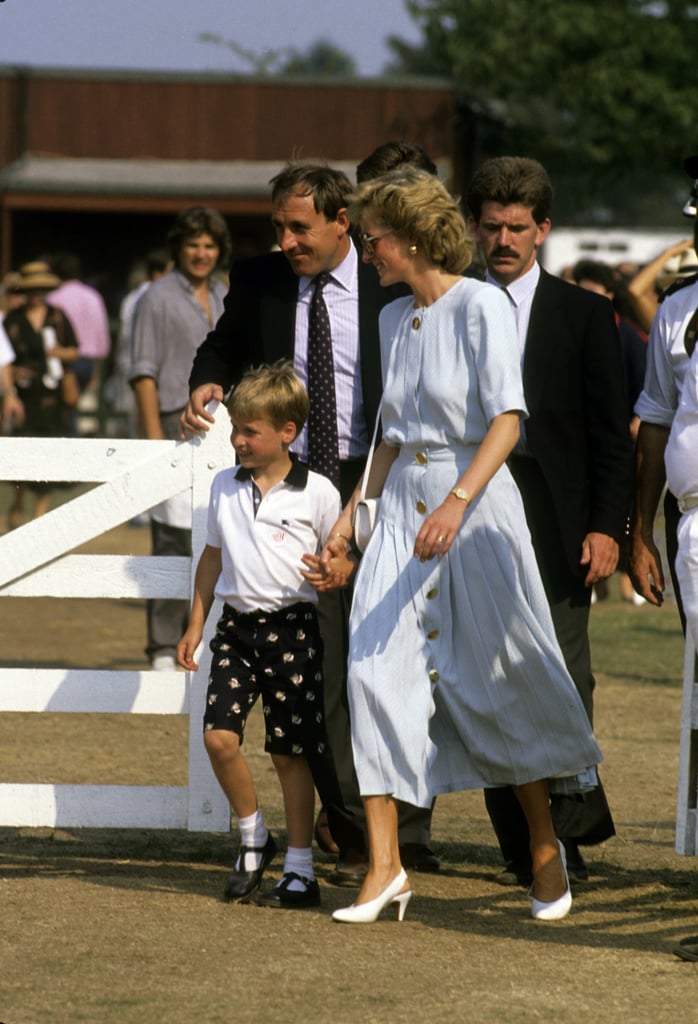 Princess Diana held on to William's hand at the Windsor Polo Fields in 1989.