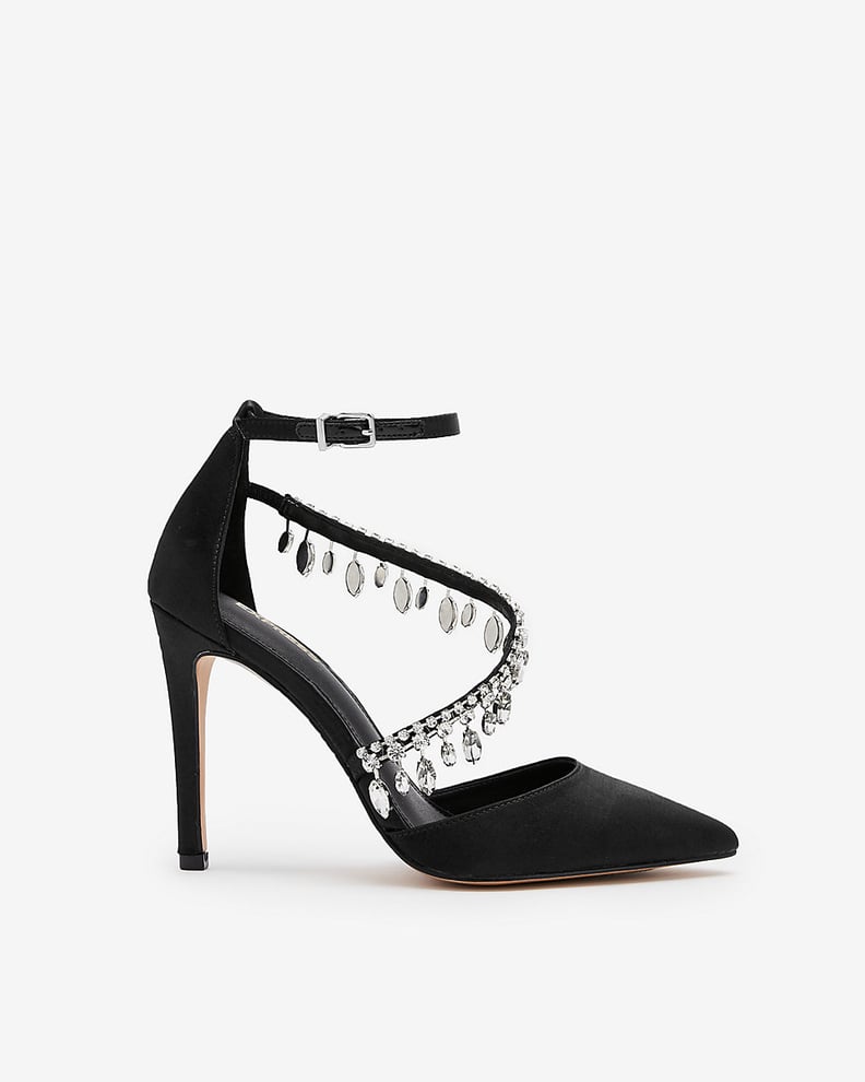 Express Asymmetrical Jeweled Pumps