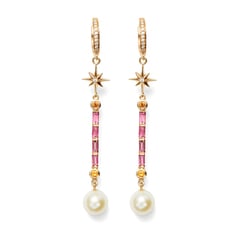 Marlo Laz Pearl Wand Earrings