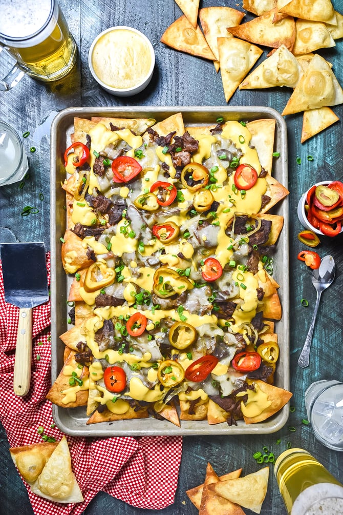 Cheesesteak Nachos SheetPan Nacho Recipes POPSUGAR Family Photo 10