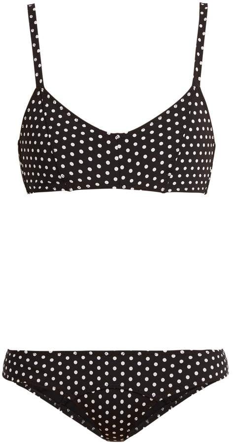 Lisa Marie Fernandez Genevieve polka-dot print bonded bikini