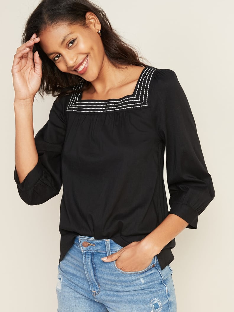 Relaxed Square-Neck Top