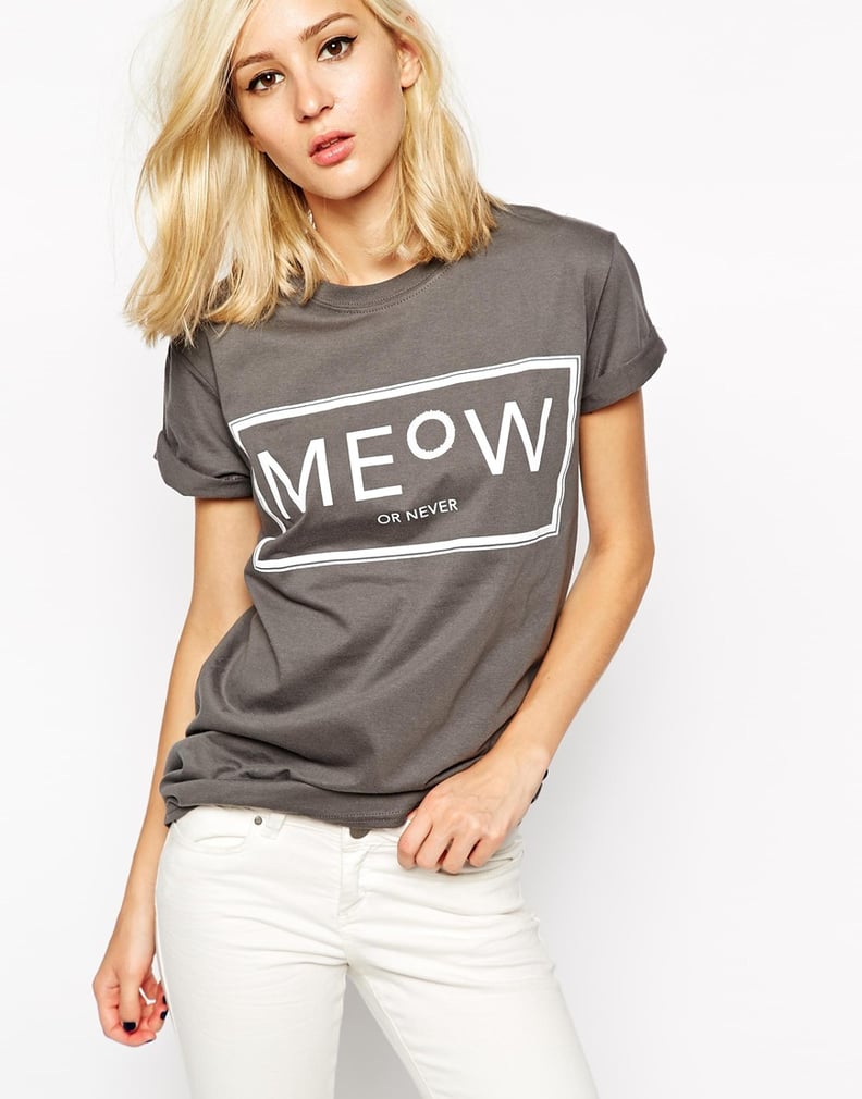 River Island Meow or Never Oversized T-Shirt