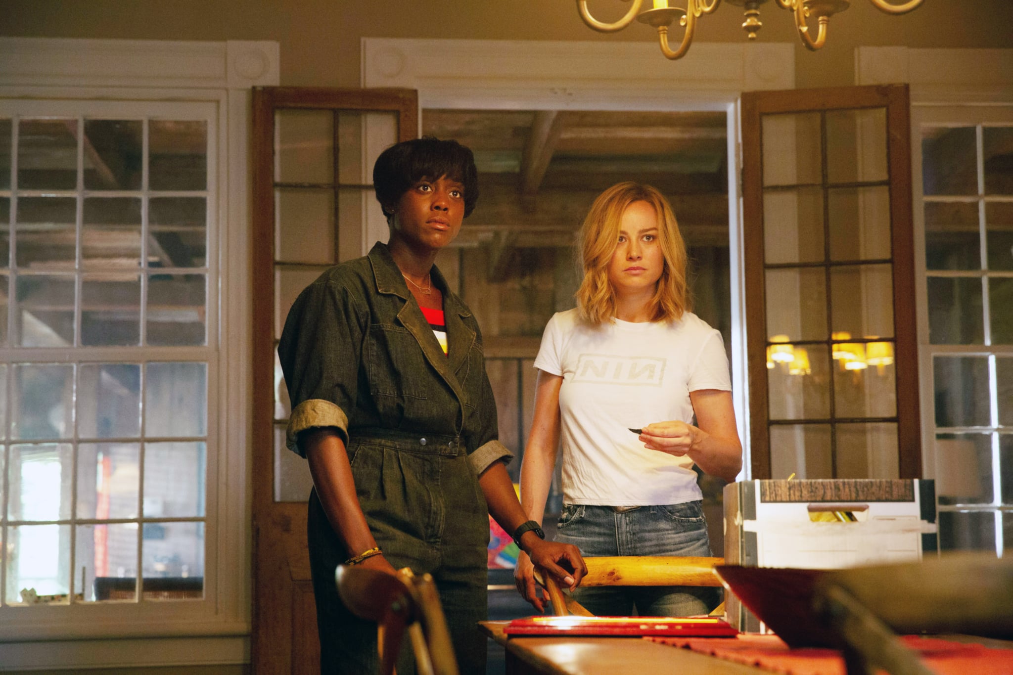 CAPTAIN MARVEL, from left: Lashana Lynch as Maria Rambeau, Brie Larson as Carol Danvers / Captain Marvel, 2019. ph: Chuck Zlotnick /  Walt Disney Studios Motion Pictures /  Marvel / courtesy Everett Collection