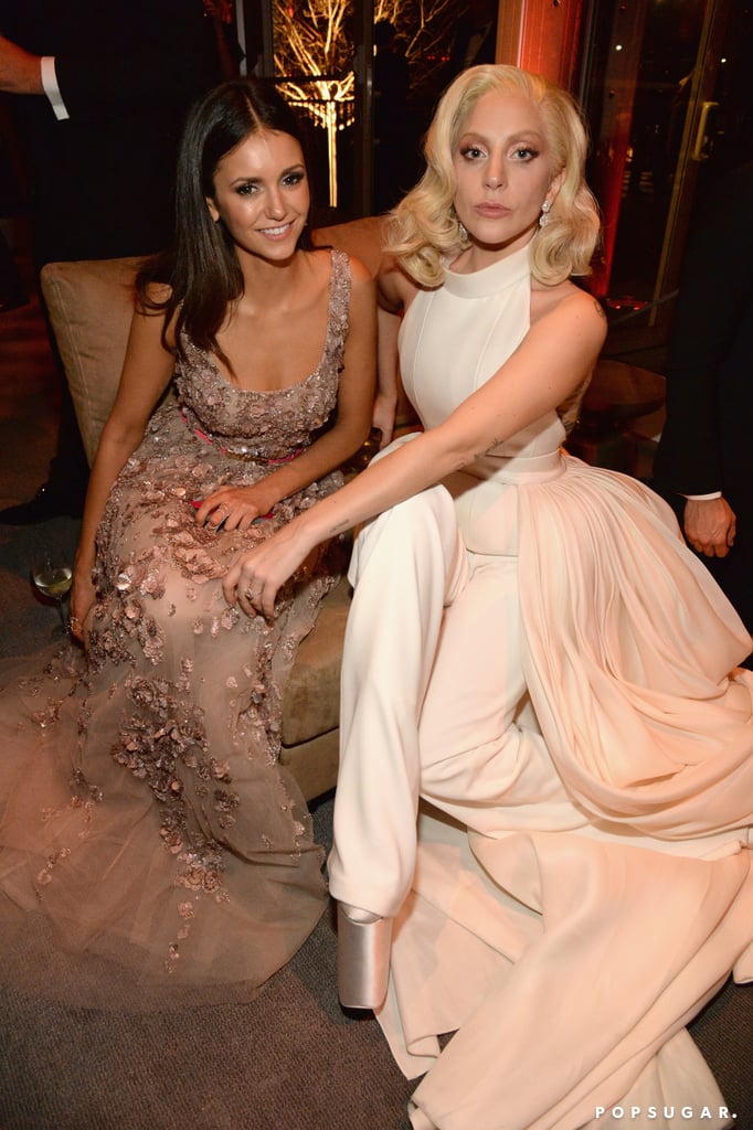 Pictured: Lady Gaga and Nina Dobrev