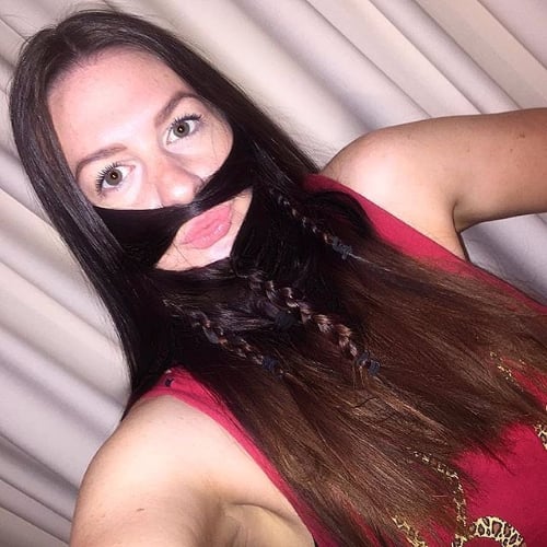 Women Braiding Their Hair Into Beards Trend