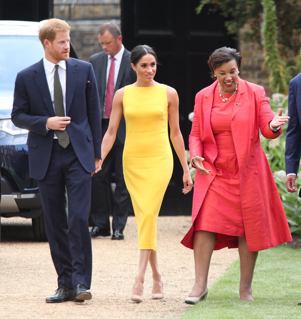 Meghan Markle Yellow Brandon Maxwell Dress