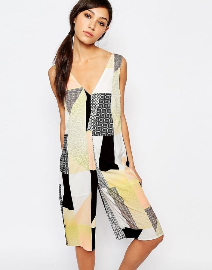 Neon Rose Relaxed Cropped Jumpsuit in Patchwork (Sold Out)