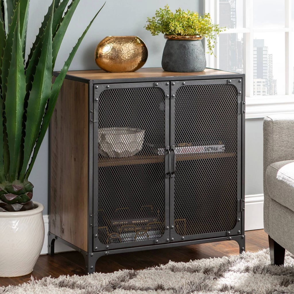 Industrial Accent Cabinet With Mesh