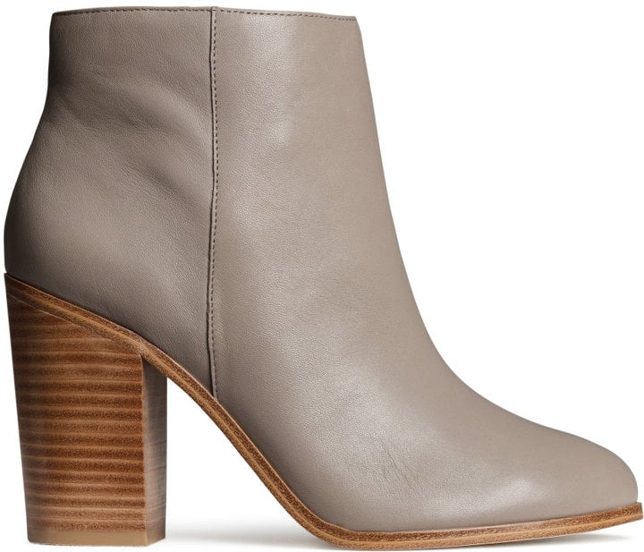 Gray Leather Boots ($99) | Best Shoes at H&M September 2015 | POPSUGAR ...