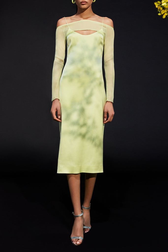 Cushnie Celery Silk Chiffon Overlay Pencil Dress The Best Summer