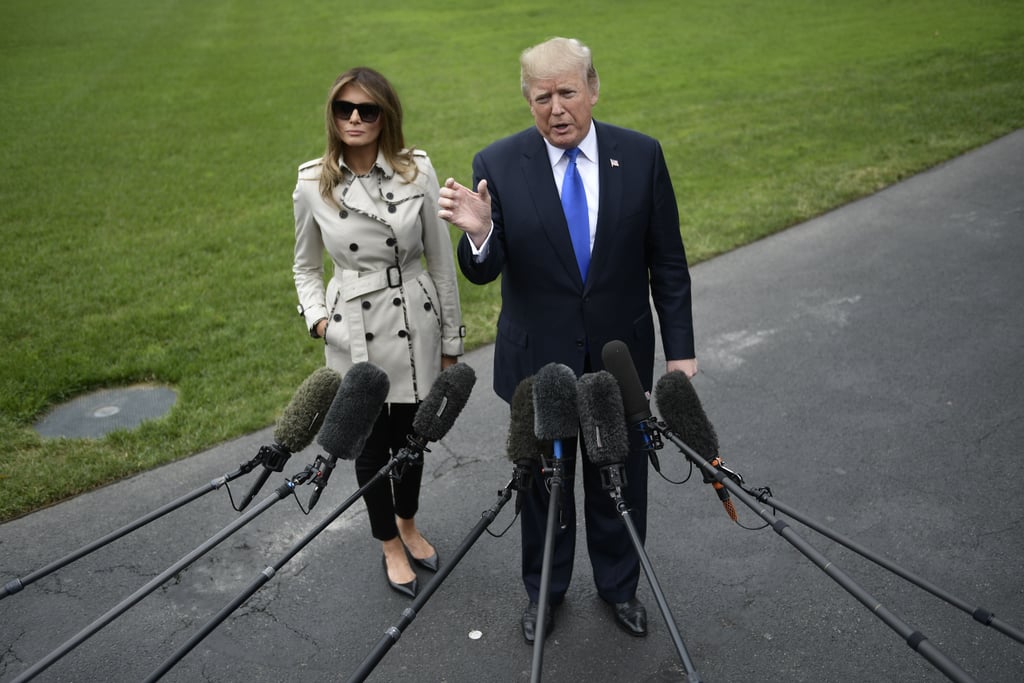 Melania Trump Trench Coat With Contrast Trim